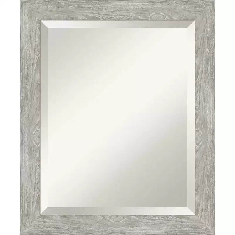 20" x 24" Dove Narrow Framed Wall Mirror Graywash - Amanti Art: Beveled, Polystyrene Frame, No Assembly Required