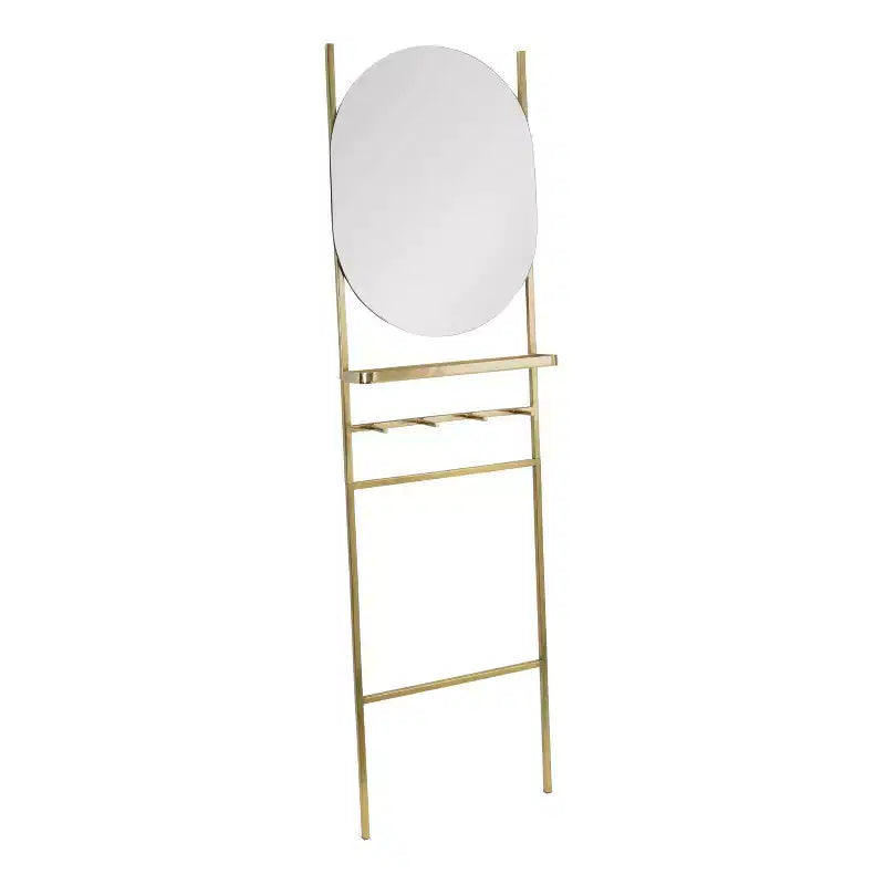 18" x 67" Noka Mirror Leaning Ladder Gold - Kate & Laurel