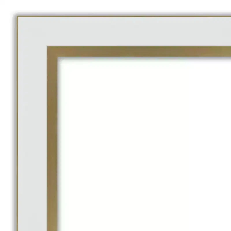 Specchio da parete stretto da bagno in EVA non smussato 29"x29" Bianco - Amanti Art: Cornice quadrata moderna in polistirene, Include accessori per il montaggio