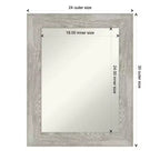 Specchio da parete senza smussatura 24" x 30" con lavaggio grigio tortora - Amanti Art: Specchio da trucco moderno rettangolare, include ferramenta per il montaggio
