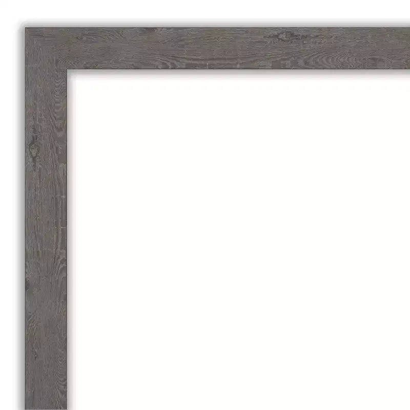 Specchio da Parete Rustico a Plancia Grigia, Senza Smusso, 76x76 cm - Amanti Art: Quadrato, Cornice in Polistirene, Montaggio a Parete