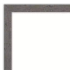 Specchio da Parete Rustico a Plancia Grigia, Senza Smusso, 76x76 cm - Amanti Art: Quadrato, Cornice in Polistirene, Montaggio a Parete
