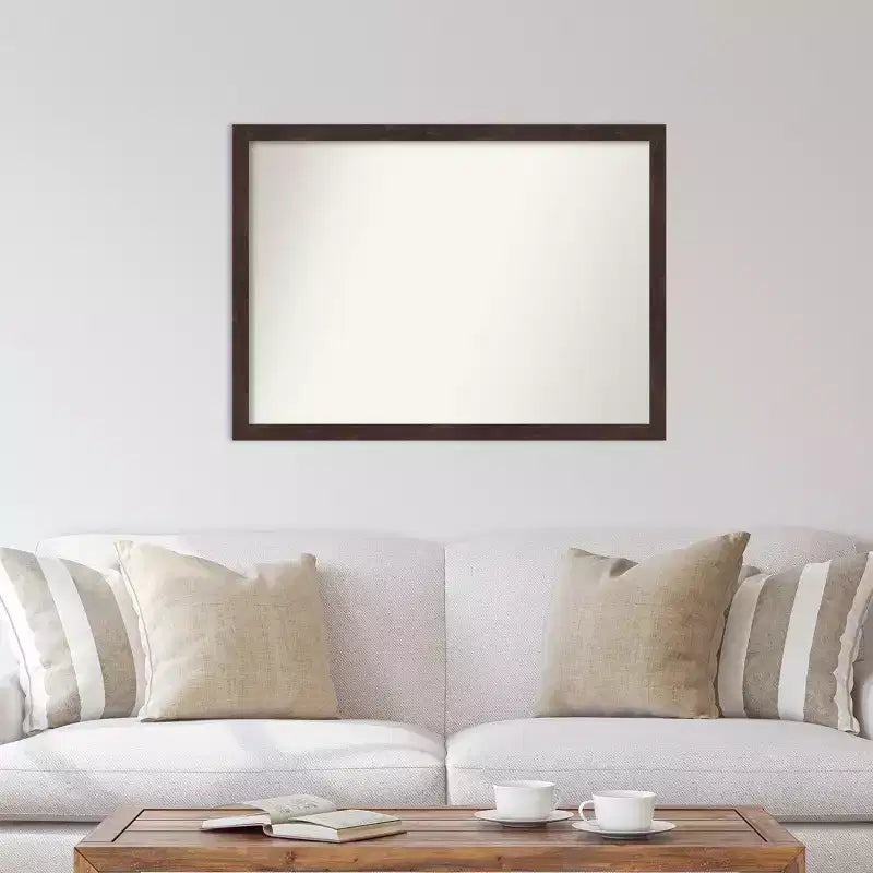 Specchio da parete in legno di noce scuro Fresco senza smussatura 41" x 30" - Amanti Art