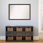 Specchio da parete in legno di noce scuro Fresco senza smussatura 41" x 30" - Amanti Art