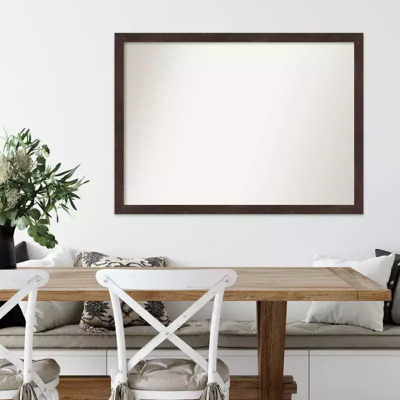 Specchio da parete in legno di noce scuro Fresco senza smussatura 41" x 30" - Amanti Art