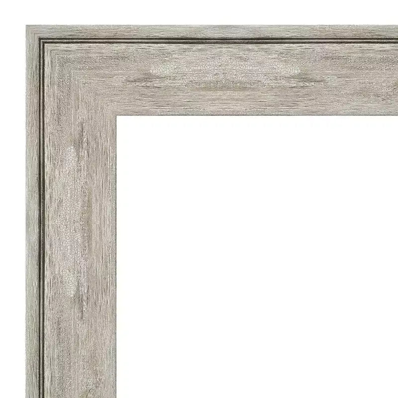 Specchio da Parete con Cornice Metallica Craquelé Argento 45" x 35" - Amanti Art: Rettangolare Moderno Smussato, Cornice in Polistirolo, Nessun Assemblaggio Richiesto