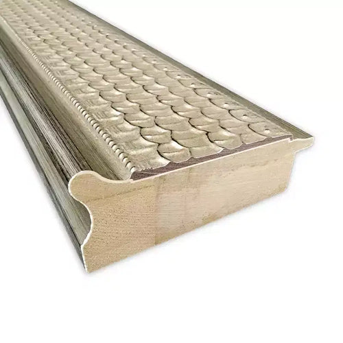 Specchio da parete per bagno Amanti Art con cornice in legno argentato a traliccio da 42" x 30" (non smussato): Design rettangolare moderno, include hardware per il montaggio