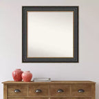 Specchio da parete per bagno Thomas nero bronzo 81 x 81 cm non smussato - Amanti Art: cornice quadrata moderna in polistirene, include accessori di montaggio