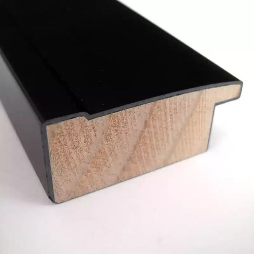 Specchio da parete per bagno in legno nero 42" x 31" senza smussatura - Amanti Art: moderno rettangolare, montaggio a parete