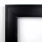 Specchio da parete per bagno in legno nero 42" x 31" senza smussatura - Amanti Art: moderno rettangolare, montaggio a parete