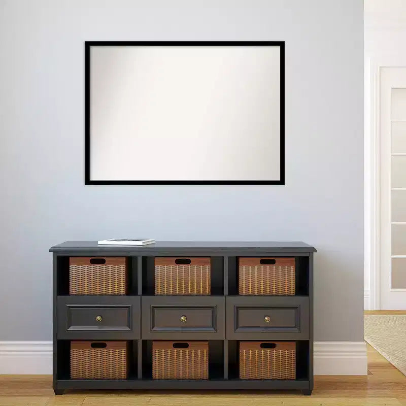 Specchio da parete nero jet non smussato da 40" x 29" - Amanti Art