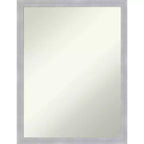 20" x 26" Non-Beveled Grace Brushed Nickel Narrow Wall Mirror - Amanti Art: Modern Rectangular Polystyrene Frame, Includes Mounting Hardware