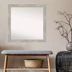 Specchio da parete stretto 30" x 30" non smussato grigio tortora lavato - Amanti Art