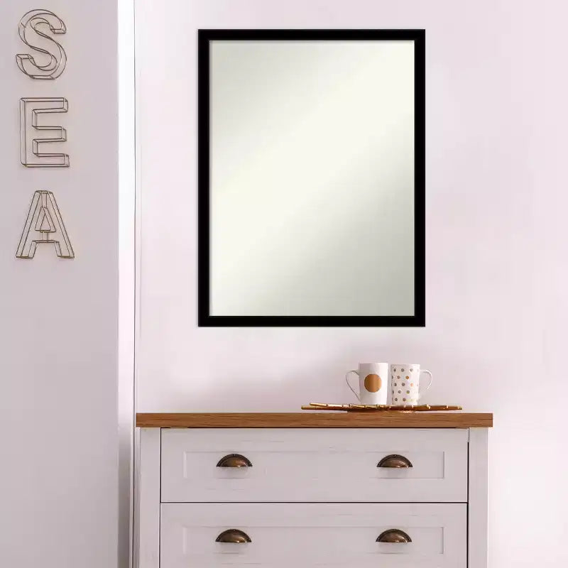 Specchio da parete nero jet non smussato 20" x 26" - Amanti Art