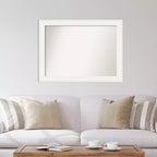 Specchio da parete bianco Amanti Art da 112 x 84 cm senza smusso - Rettangolare moderno, include accessori per il montaggio