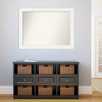 Specchio da parete bianco Amanti Art da 112 x 84 cm senza smusso - Rettangolare moderno, include accessori per il montaggio