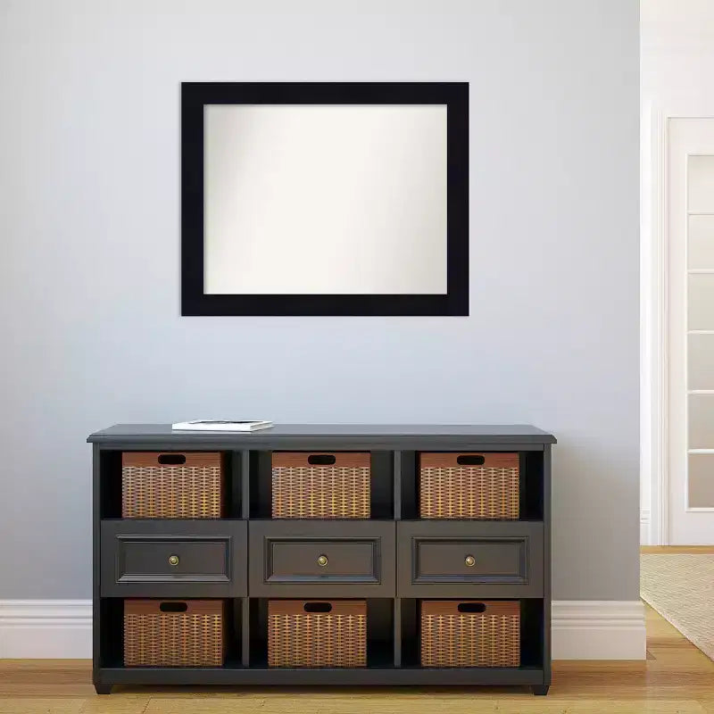 Specchio da parete in legno navy shiplap non bisellato 32" x 26" - Amanti Art