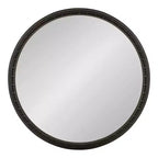 Specchio rotondo incorniciato Astele da 24" x 24" nero - Kate & Laurel All Things Decor