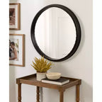 Specchio rotondo incorniciato Astele da 24" x 24" nero - Kate & Laurel All Things Decor