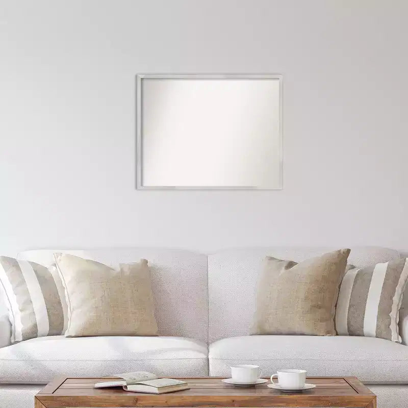 Specchio da Parete Svelte Silver in Legno non Smussato 30" x 24" - Amanti Art: Rettangolare Moderno, Facile da Pulire, Nessun Montaggio Richiesto