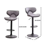 Sgabelli da Bar Regolabili Girevoli Roundhill Furniture Masaccio Upholstery Airlift con Base Cromata, Marrone Invecchiato, Set da 2