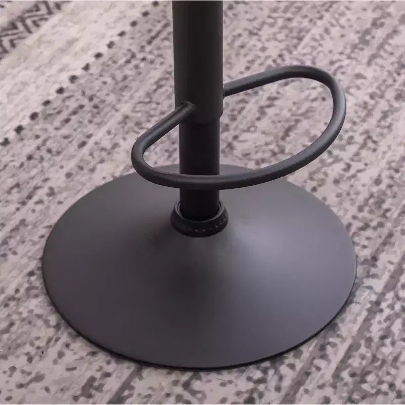 Sgabelli da Bar Regolabili Girevoli Roundhill Furniture Masaccio Upholstery Airlift con Base Cromata, Marrone Invecchiato, Set da 2
