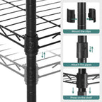 SONGMICS Scaffale a 5 Ripiani per Bagno, Scaffale per Piccoli Spazi, con 5 Fodere in PP, Gancio Rimovibile, Design Estendibile
