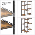 SONGMICS Scaffale a 5 Ripiani per Bagno, Scaffale per Piccoli Spazi, con 5 Fodere in PP, Gancio Rimovibile, Design Estendibile