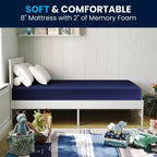 Materasso in memory foam Flash Furniture Irvine resistente ai liquidi con fodera rimovibile con cerniera