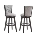 Sgabelli Girevoli King's Brand Furniture Boyce 29 Rivestiti Altezza Bancone, Set da 2, Argento/Grigio