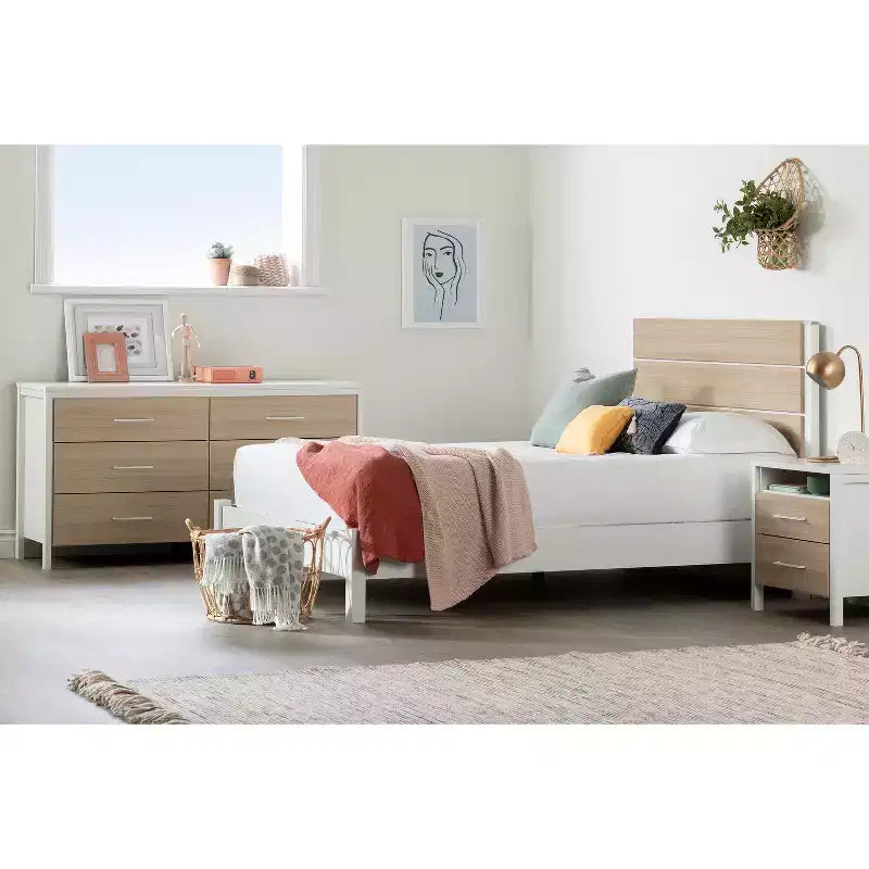 HomeStockMonaco Testata Bianco E Olmo Soft Stile Minimalista