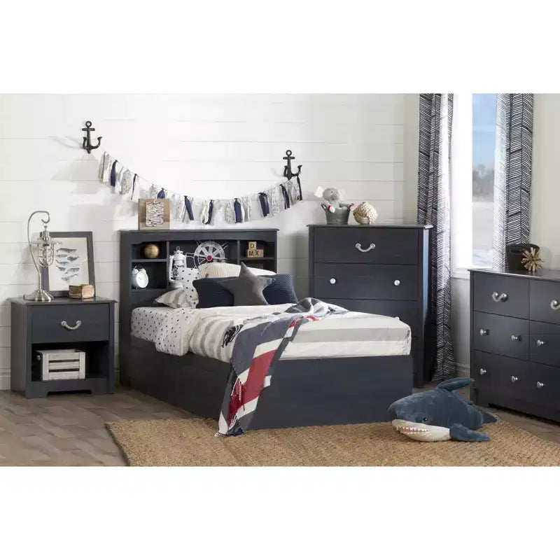 Testata letto libreria doppia Homestock (39'') con contenitore