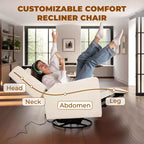 Poltrona reclinabile di lusso con movimento elettrico, ricarica USB, girevole e supporto lombare per il comfort della cameretta