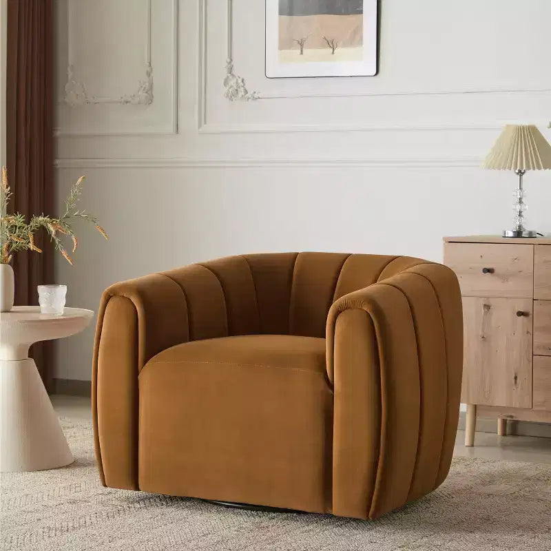 Christopher Knight Home Zarabel Poltrona club a botte girevole moderna imbottita per interni
