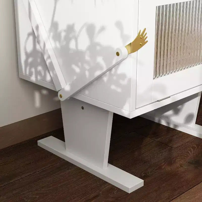 Famapy Comodino Girevole a 360 Gradi con Cassetto e Mobiletto in Vetro Trasparente