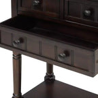 Tavolo Consolle Stretto Whisen Classic con Tre Cassetti Contenitori e Ripiano Inferiore