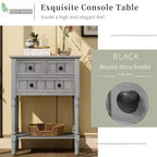 Tavolo Consolle Stretto Whisen Classic con Tre Cassetti Contenitori e Ripiano Inferiore