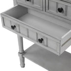 Tavolo Consolle Stretto Whisen Classic con Tre Cassetti Contenitori e Ripiano Inferiore