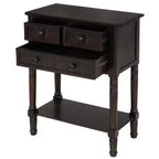 Tavolo Consolle Stretto Whisen Classic con Tre Cassetti Contenitori e Ripiano Inferiore