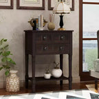 Whisen Classic Narrow Console Table with Three Storage Drawers and Bottom Shelf