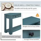 Consolle rettangolare rustica in legno Whisen con 4 cassetti e ripiano inferiore