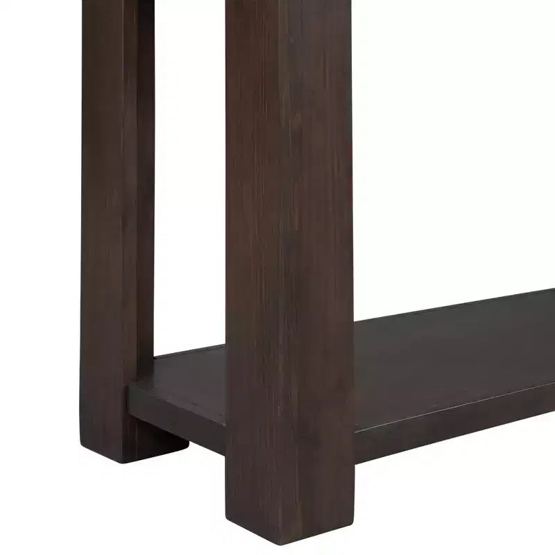 Consolle rettangolare rustica in legno Whisen con 4 cassetti e ripiano inferiore