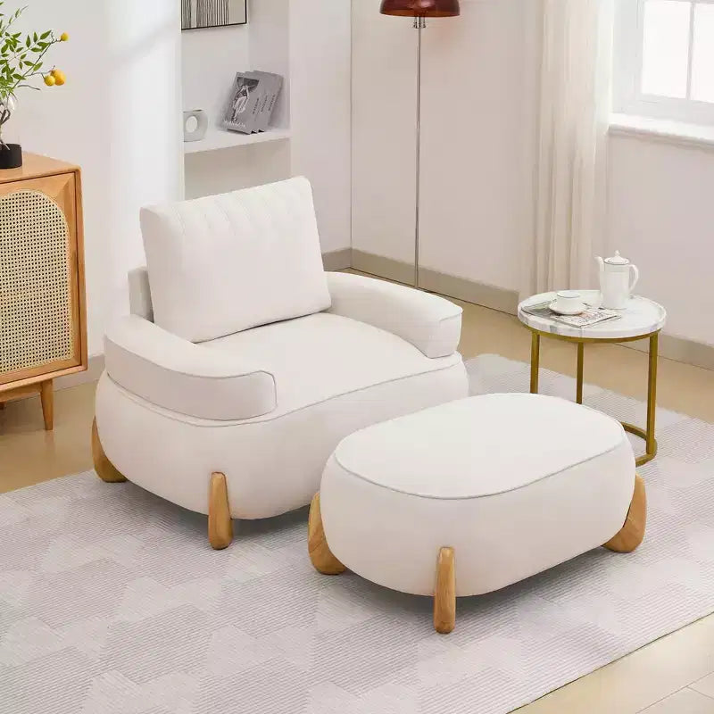 Hyleory 38.58'' Pouf Imbottito Oversize in Velluto con Gambe in Legno Massello, Poggiapiedi Grande per Camera da Letto, Soggiorno, Sala Allattamento