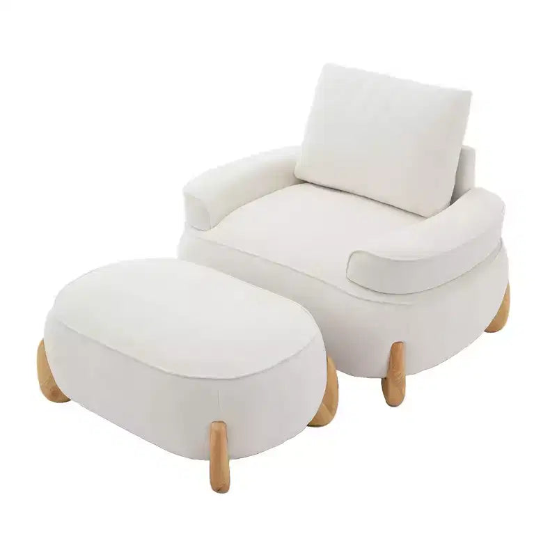 Hyleory 38.58'' Pouf Imbottito Oversize in Velluto con Gambe in Legno Massello, Poggiapiedi Grande per Camera da Letto, Soggiorno, Sala Allattamento