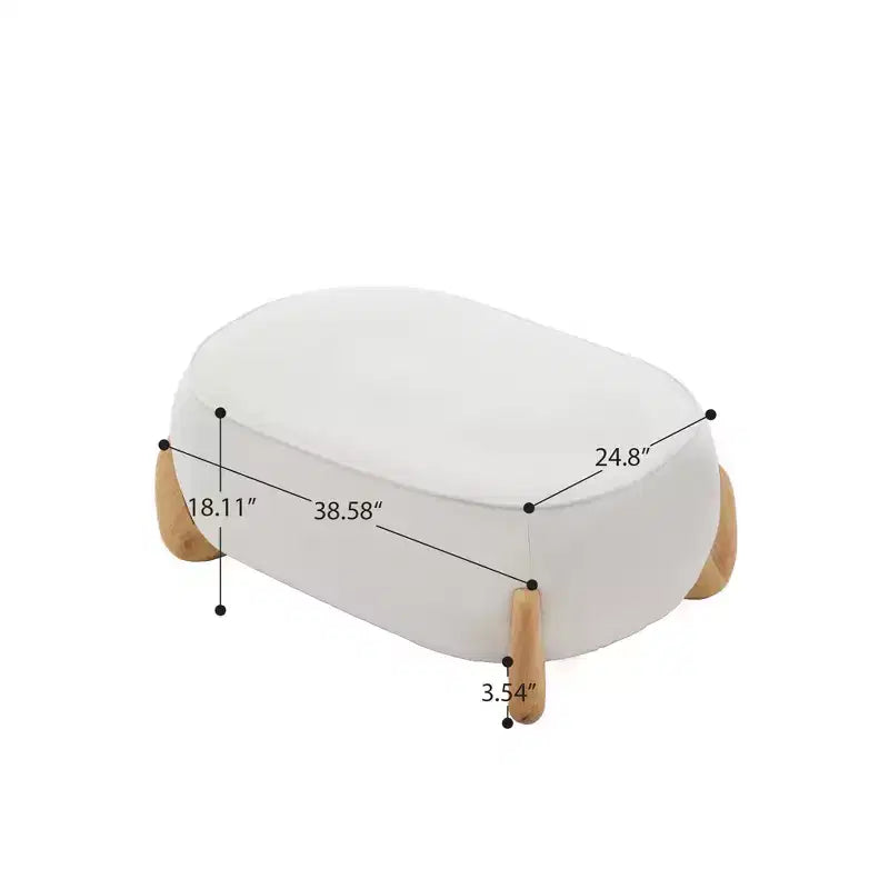 Hyleory 38.58'' Pouf Imbottito Oversize in Velluto con Gambe in Legno Massello, Poggiapiedi Grande per Camera da Letto, Soggiorno, Sala Allattamento
