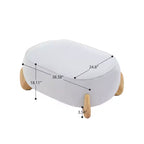 Hyleory 38.58'' Pouf Imbottito Oversize in Velluto con Gambe in Legno Massello, Poggiapiedi Grande per Camera da Letto, Soggiorno, Sala Allattamento