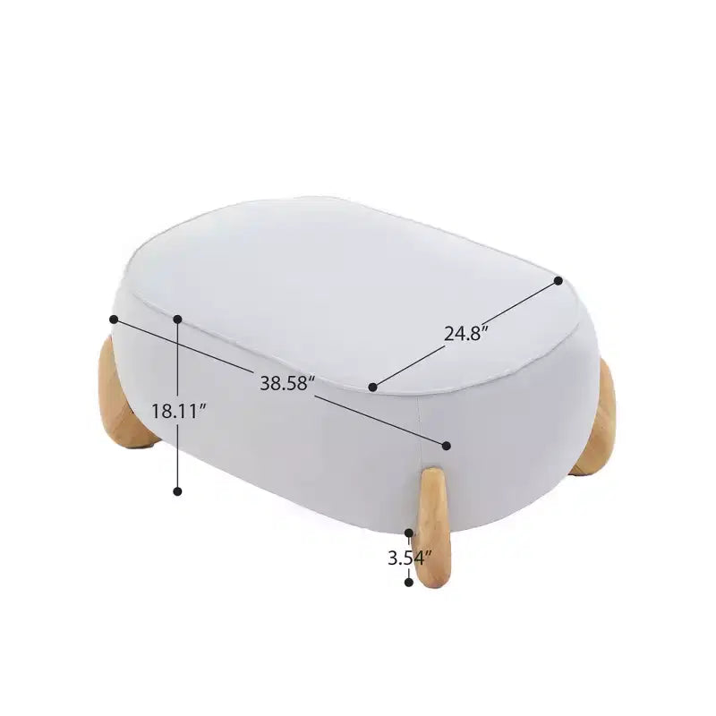 Hyleory 38.58'' Pouf Imbottito Oversize in Velluto con Gambe in Legno Massello, Poggiapiedi Grande per Camera da Letto, Soggiorno, Sala Allattamento