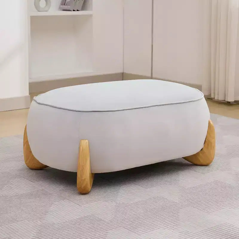 Hyleory 38.58'' Pouf Imbottito Oversize in Velluto con Gambe in Legno Massello, Poggiapiedi Grande per Camera da Letto, Soggiorno, Sala Allattamento
