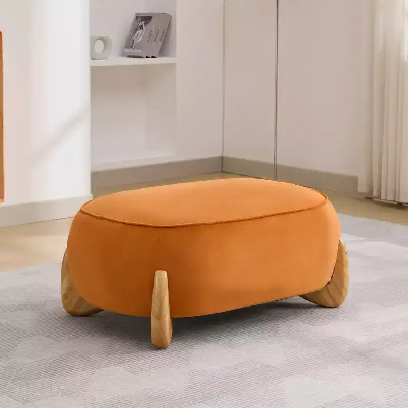 Hyleory 38.58'' Pouf Imbottito Oversize in Velluto con Gambe in Legno Massello, Poggiapiedi Grande per Camera da Letto, Soggiorno, Sala Allattamento