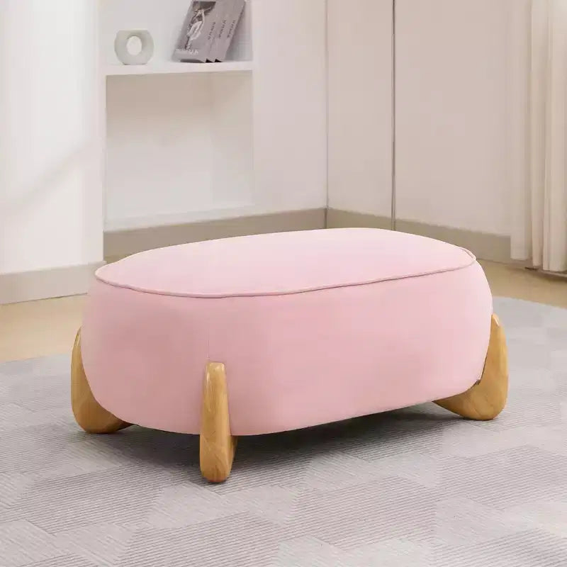 Hyleory 38.58'' Pouf Imbottito Oversize in Velluto con Gambe in Legno Massello, Poggiapiedi Grande per Camera da Letto, Soggiorno, Sala Allattamento
